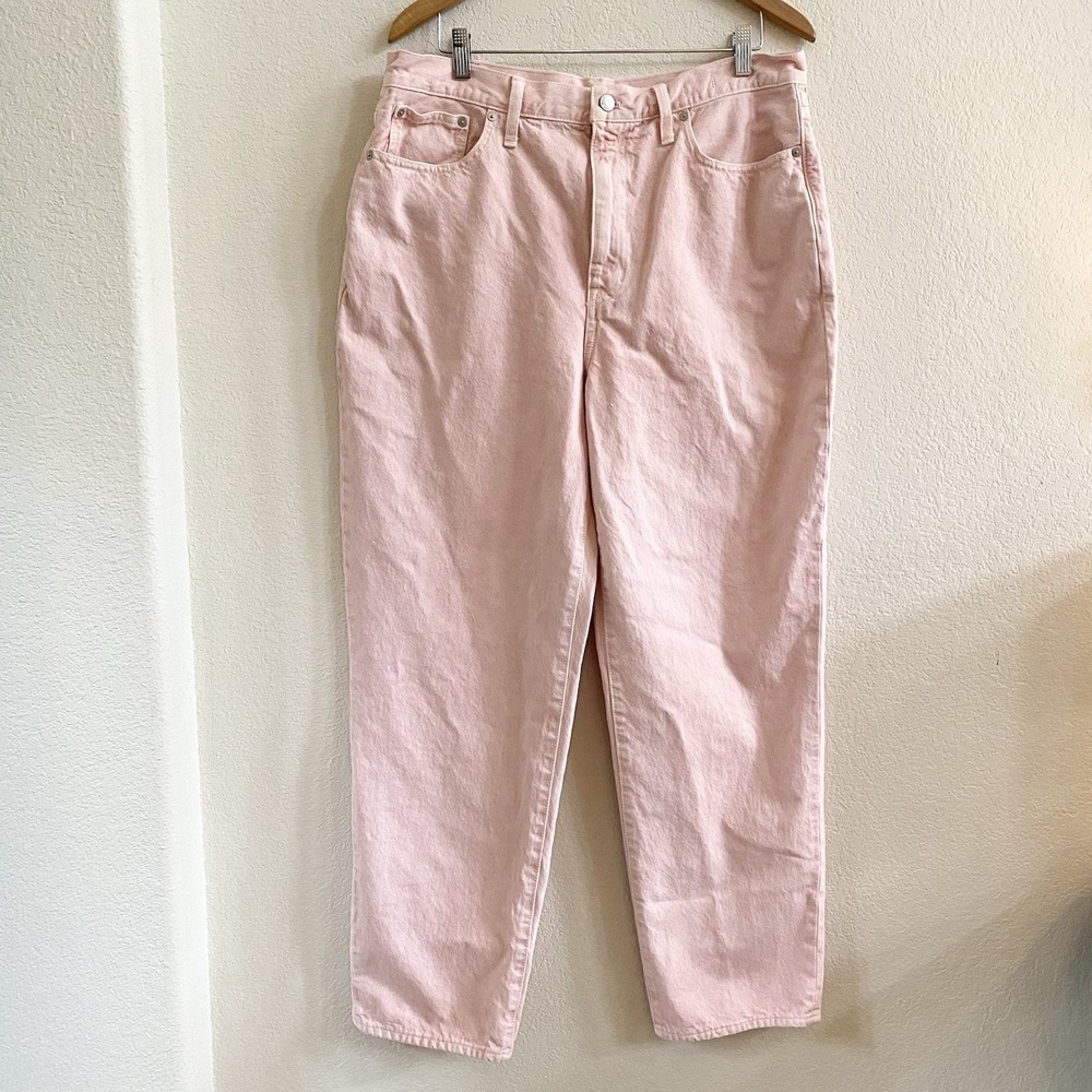 MADEWELL Women's Pink Baggy Straight Jeans Size 32 ($98) 100%‎ Cotton